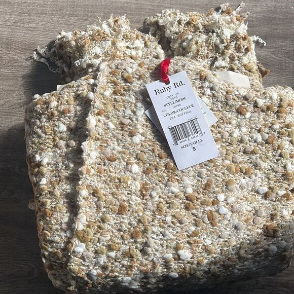 Ruby Rd Pom Pom Boucle Cardigan with Fringe - Picture 2 of 2